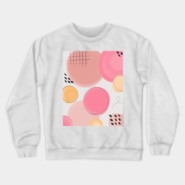 Abtract Pattern Design Pink and Yellow Crewneck Sweatshirt by myyylla